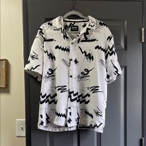 Malibu Abstract Black and White Men's Shirt